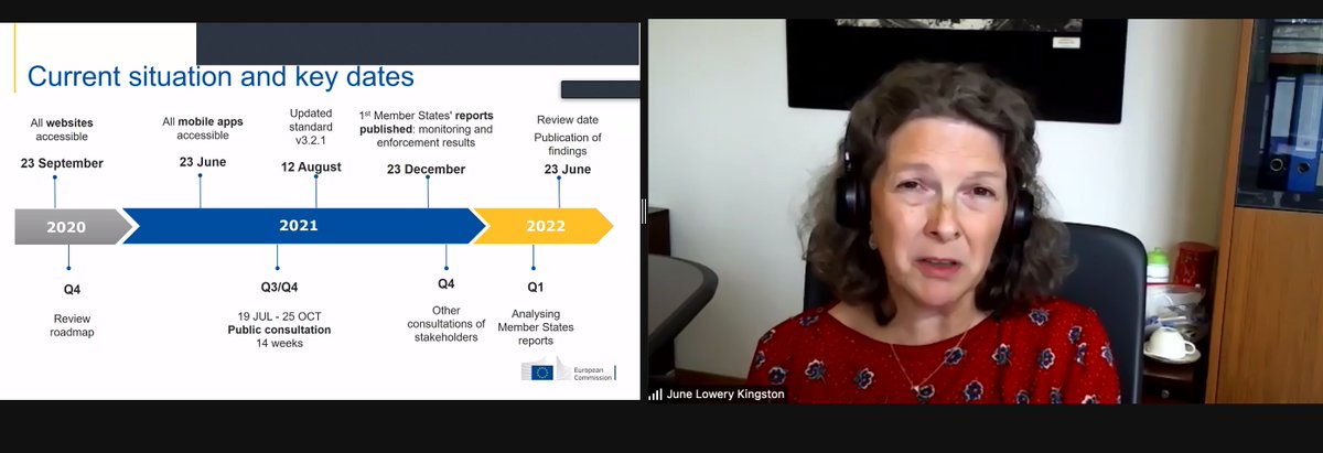 MyEDF's tweet photo. June Lowery-Kingston, Head of Unit, Accessibility, Multilingualism and Safer Internet @EU_Commission explains the scope of the #WebDirective and encourages to take part in the consultation for its review:
https://t.co/9znKikIjYK
#accessibility #a11y https://t.co/C8MLESbUTE