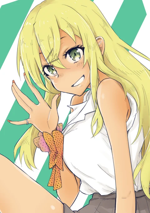 #ギャルごはん岡崎みくちゃんです(^^ 絵柄の練習に 