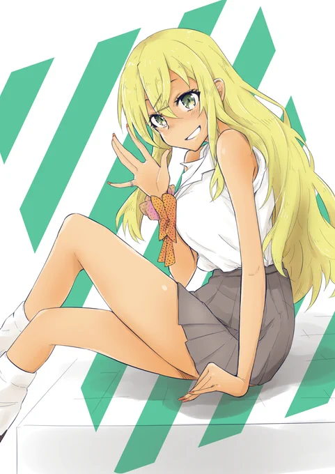 #ギャルごはん岡崎みくちゃんです(^^ 絵柄の練習に 