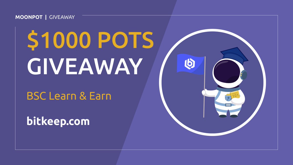 moonpotdotcom's tweet photo. Fourth $1000 $POTS Giveaway

#BinanceSmartChain Learn &amp; Earn:

🌕 Follow @moonpotdotcom &amp; @BitKeepOS
🌕 Retweet &amp; Tag 3 Friends
🌕 Deposit at least 1 $POTS at https://t.co/mwFW3VB7M7 from BitKeep

Enter 👇

https://t.co/YY0QA0fEnV

Download 👇

https://t.co/8aBuT2pOwD https://t.co/o4Dfq9pu3c
