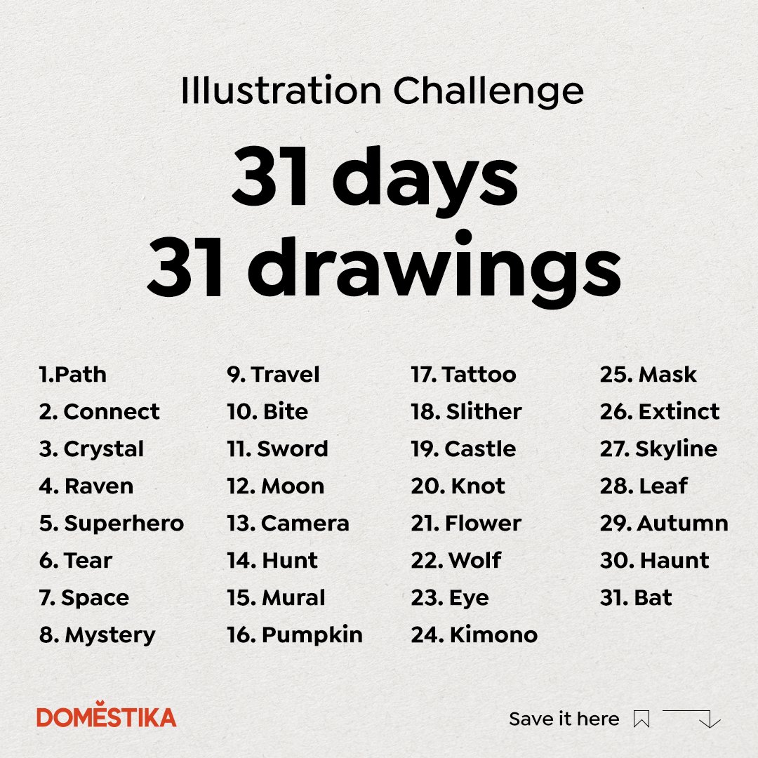Domestika on X: "Flex your creative muscles and win free Domestika courses with our daily drawing challenge running through October. #31days31drawings Full details here: https://t.co/j75vxZq2om https://t.co/D6pf9gG4rQ" / X