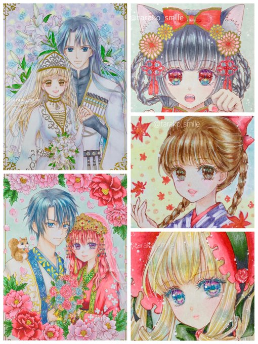 #今月描いた絵を晒そう

猫耳の子以外は版権で、ハクヨナは先月完成していましたが、今月投稿しました🌸
自分なりに頑張りました(  ๑•̀ω•́๑)

#アナログ絵 #コピック 