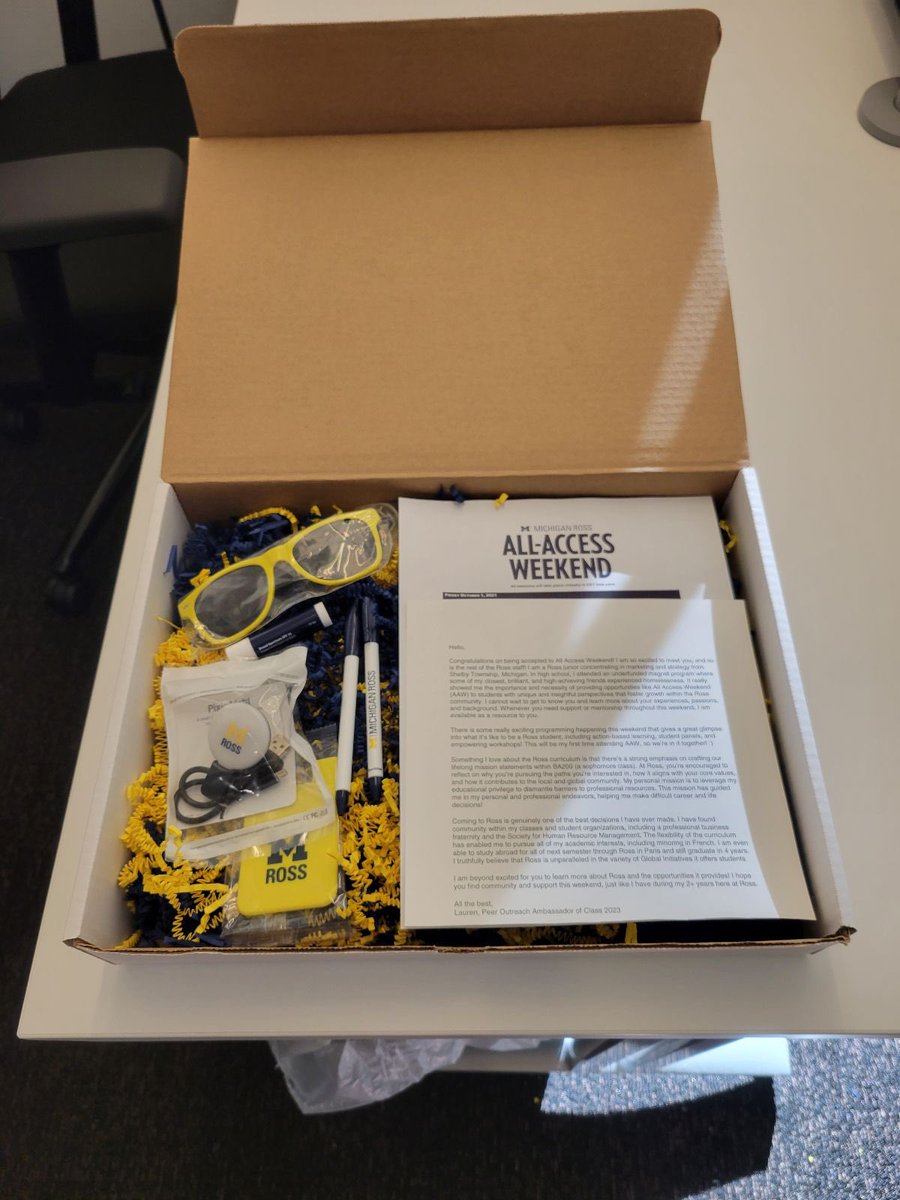 bmoodyrideout's tweet photo. It’s #RossAllAccess prep week! Excited to get these in the mail for our virtual participants this upcoming weekend! #CollegeAccess #DiversityFlyIn #Virtual2021 https://t.co/re1zQNuZry