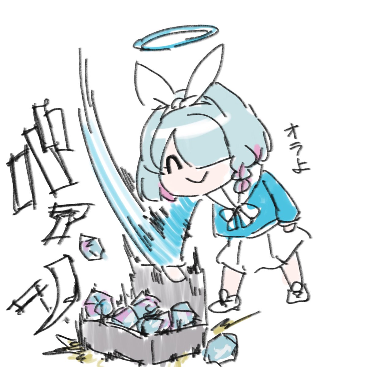 アロナ(ブルアカ) 「ありがとう
#ブルアカ 」|ナベクロのイラスト