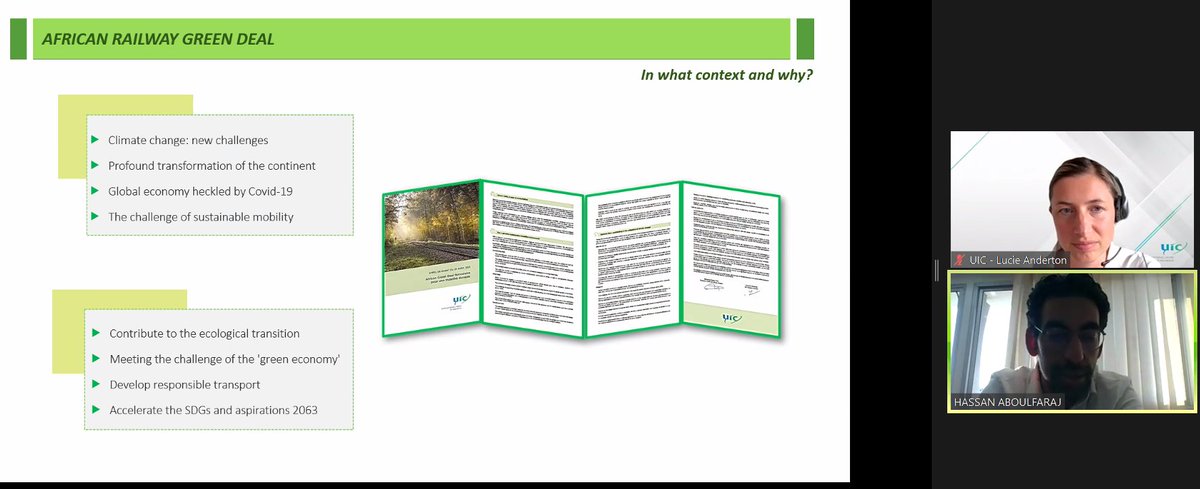 [#rail African Event] Launch of the UIC Africa sustainability manifesto. It unites UIC #Africa members under a common commitment of carbon neutrality of African railway by 2050 &amp; call for action to bolster the dvt of African railways #africaclimateweek <a href="/CCNUCC/">ONU Climat</a> <a href="/pnudfr/">ONU Développement</a> <a href="/UNFCCC/">UN Climate Change</a>