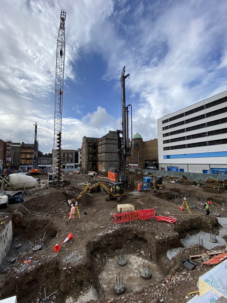 AtorusConsult's tweet photo. Week 7: The last of the piles are being bored and all set for pile cap cages to be located and the concrete poured #building #constructionlife #piling  #collaboration @TheStudentHotel https://t.co/1fUrp4bE2N
