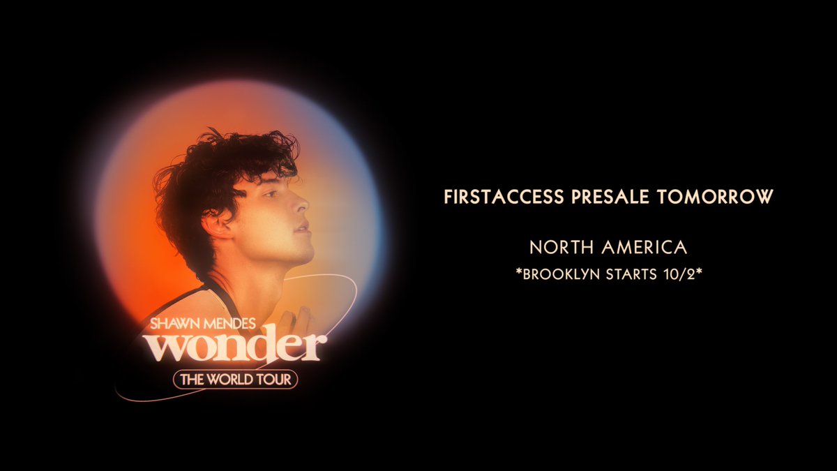 ShawnAccess's tweet photo. #WonderTheWorldTour North America FirstAccess Presale starts tomorrow 10am local &amp; UK/EU begins next week! Get a presale code now in the ShawnAccess app &amp; all ticket info at https://t.co/Nxjqyw0dQY https://t.co/SzwxzuvNoI