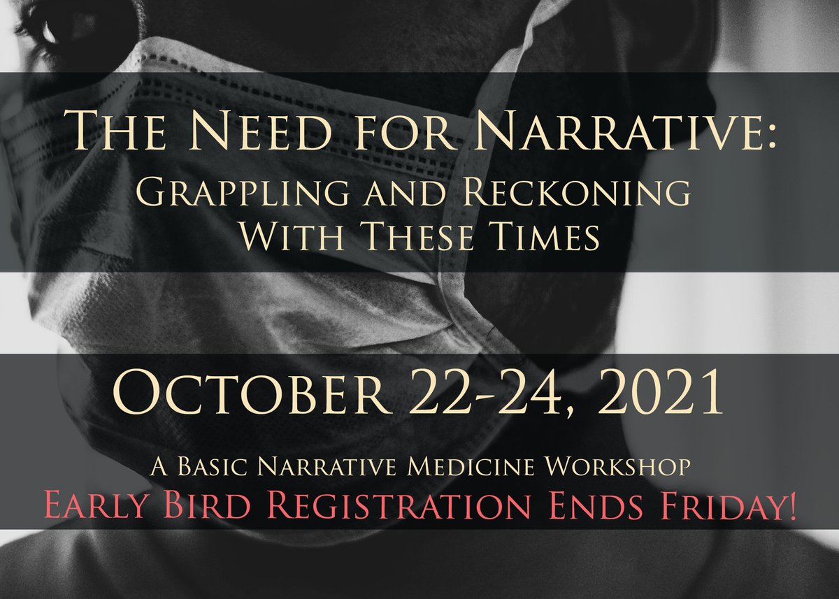 NarrativeMed's tweet image. Join #narrativemedicine, guest Nigel Hatton, PhD, &amp;amp; the #nmed community in bringing creative resources to the task of locating ourselves in unprecedented times &amp;amp; exploring the #NeedForNarrative to bring our experiences into focus. #fallNMworkshop Register: mhe.cuimc.columbia.edu/need-narrative…