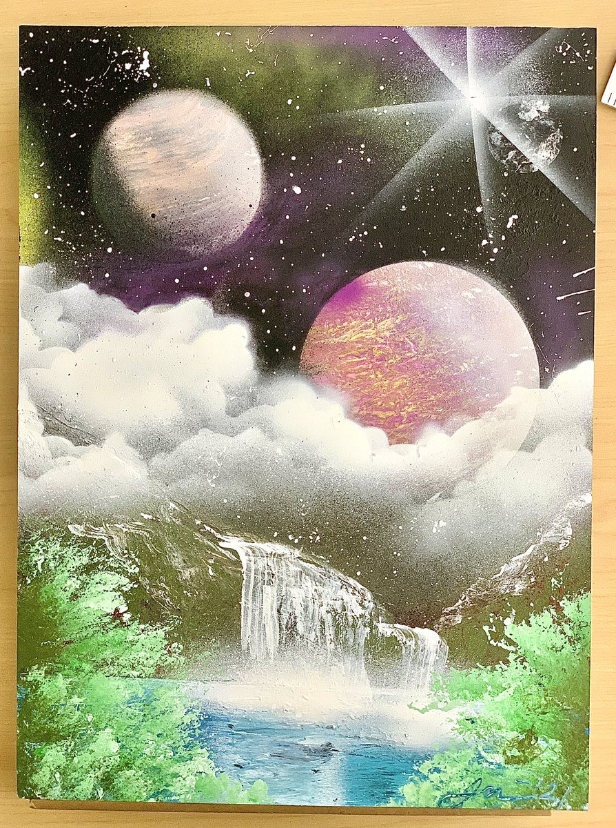 jaimee2015's tweet photo. Did the first painting over the weekend. Then taught some co-workers how’s it’s done after school yesterday in the second picture. Maybe one day soon they’ll try it out! https://t.co/P1YAibJ70S
