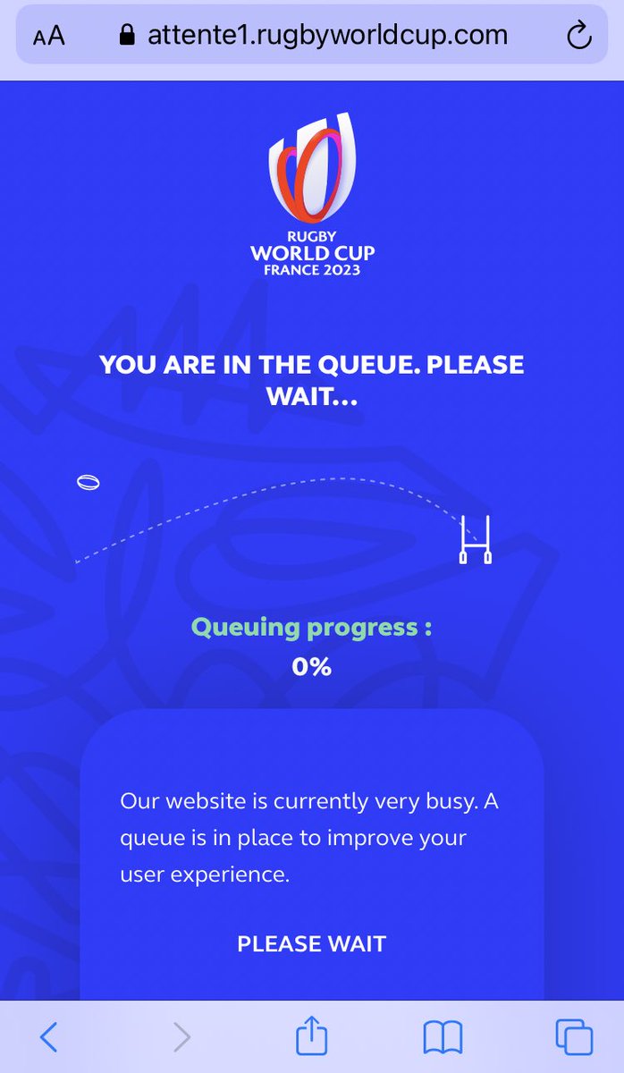 Eddie__Fish's tweet photo. @rwc2023 is this a French queuing issue or am I being stereotypical?
From 99% to booted out with a score of 5:3 🤔 who’s winning? Not many it seems! #rwc2023 #sortitout https://t.co/hh9oxIiD55