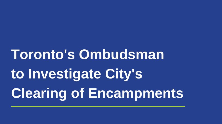 ombudsmanTO's tweet photo. Toronto's Ombudsman Kwame Addo today announced that his office has launched an investigation into the City of Toronto's clearing of encampments from some of the City’s parks. Learn more: https://t.co/n7sMN83QAt https://t.co/m4t9mSlXuL