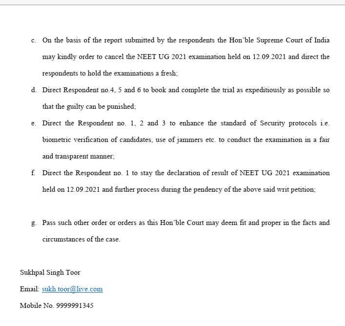 ActivistSukhpal's tweet photo. #PressRelease: #NEETUG21 
Aspirants move #SupremeCourt through @AdvMamtaSharma 4 #ReNEET etc.
@NidhiTanejaa @Architguptajii 
@manuvichar @vani_mehrotra 
@HimaanshuS @JagranEnglish 
@ieDelhi @Poojasharma_DB 
@PragattiOberoi8 @JatinPaul @RonaldR183 @manashTOI 
 @ActivistSukhpal https://t.co/IYqUR6iMwE