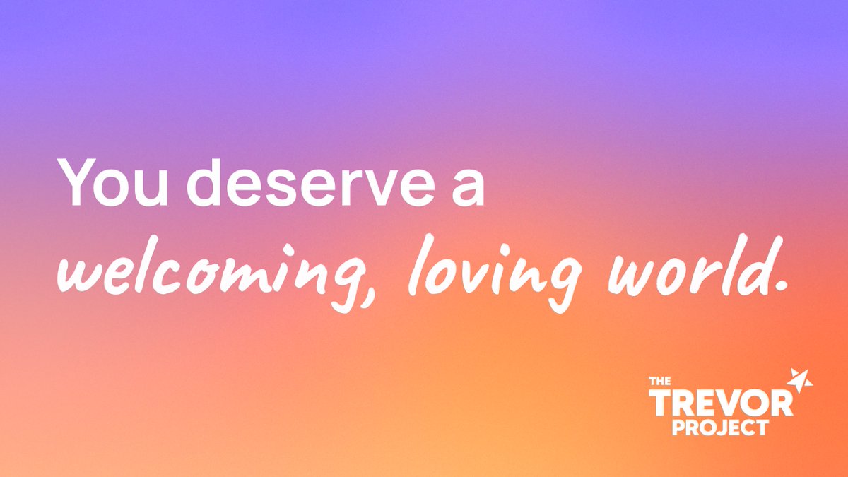 TrevorProject's tweet photo. The Trevor Project has a new look— but our mission is the same 🧡

We’re here to provide support to LGBTQ young people 24/7 via call, text, or chat, and our safe, international social site for LGBTQ youth, TrevorSpace 🌈 

Reach out to us: https://t.co/hxtScqKIYy 📲 https://t.co/J1thT0bmkL