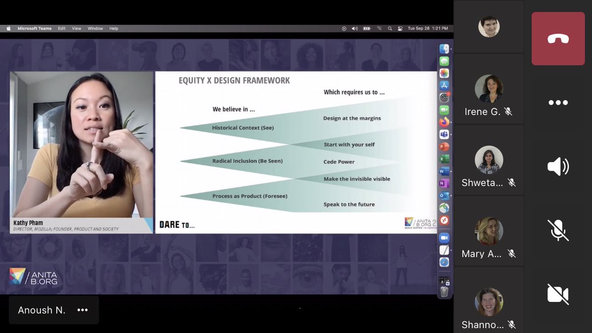anoushnajarian's tweet image. Thank you o @kathyphamm of @mozilla for Integrating Ethics and Responsibility in the Product Development Cycle at @ghc!
#AIEthics #MakeTheInvisibleVisible #NewJimCode #AlgorithmsOfOppression

Grateful for watch parties with @MathWorks team! #SheLovesMATLAB #vGHC21 #DareTo
