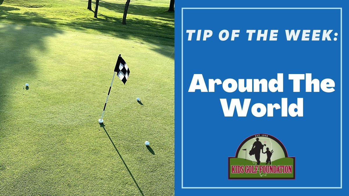 We love using the “Around the World” drill to practice putting! Pick a flat hole on the putting green and make an even circle around the hole with 4-8 tees. Each tee should be about 3-4 feet outside of the hole. The object of the drill is to make every putt from each tee.