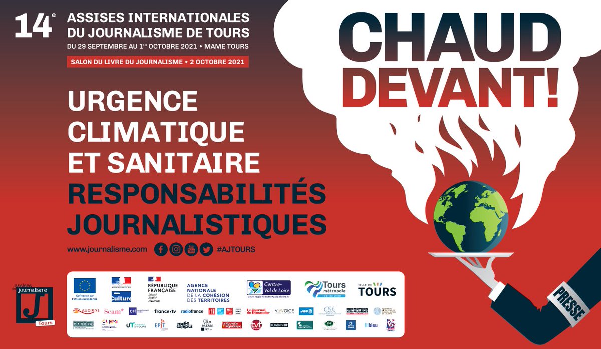 LesAssises's tweet photo. 🔥 Chaud devant ! Les Assises du #journalisme de #Tours, ça commence maintenant. 

Rendez-vous à @mametours pour 4 jours de conférences, rencontres et débats autour de l'urgence climatique et sanitaire. 

On vous attend nombreux ! 

#Assises2021 #AJTours https://t.co/ZwlXCYk7rO