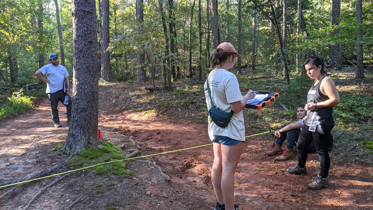 ClemsonPRTM's tweet photo. Students in Advanced Resource Recreation Management (PRTM 4740) recently spent time in Clemson Forest conducting trail transects, a common process in the field of protected area management used to determine the ecological condition of trails.
#prtmmatters #prtm4740 https://t.co/vlUPpkASJv