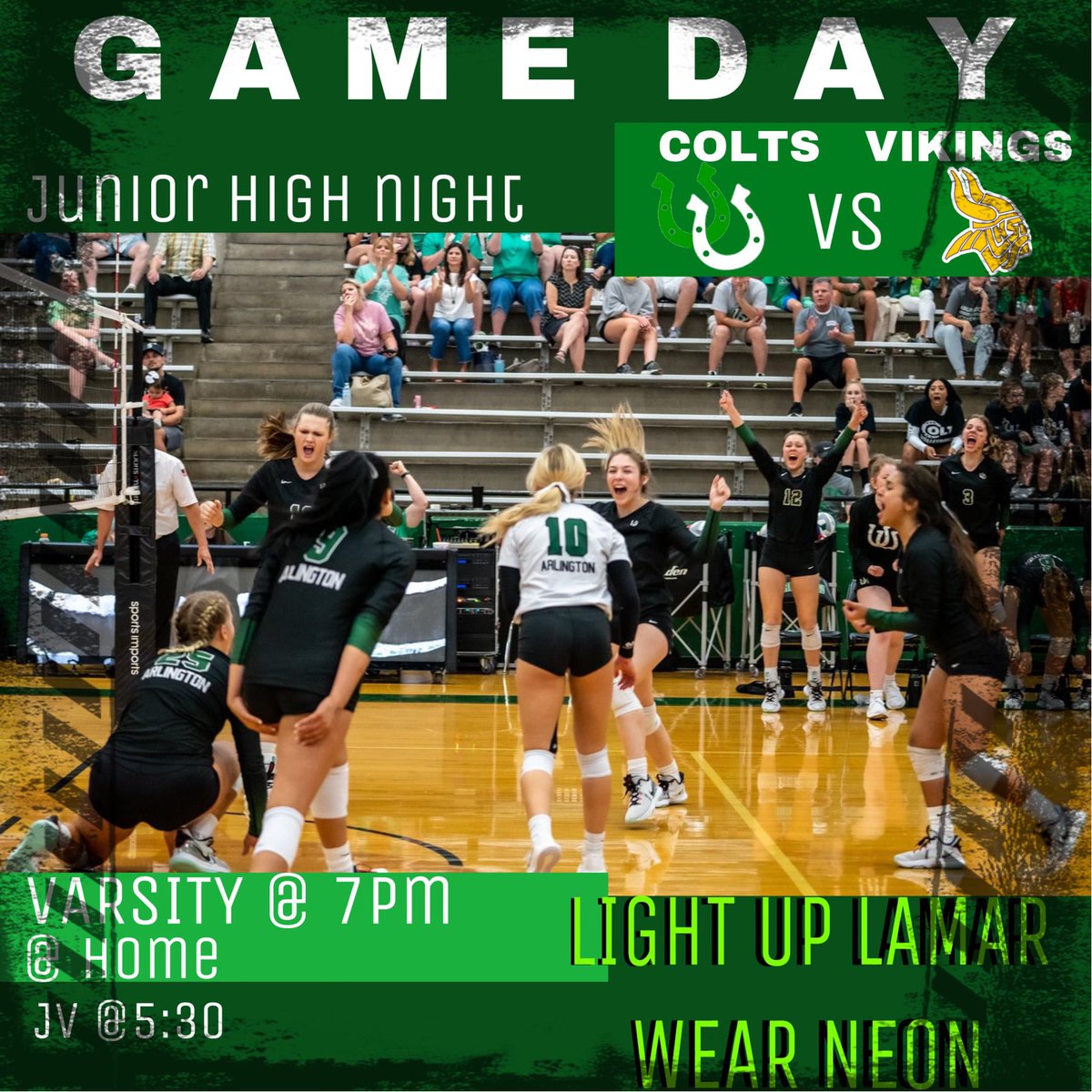 Wear NEON!  Let’s go! #readytorumble <a href="/ArlingtonHigh/">Arlington High</a>