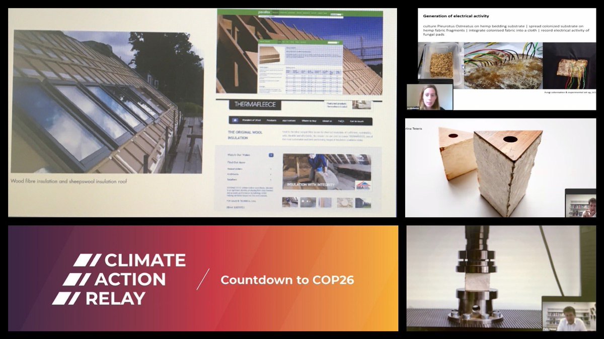 An excellent #ClimateActionRelay bio-materials webinar today. @RobDelius starts the event with some of the @StrideTreglown projects using bio-materials, including woodfibre & sheepswool in his own home. Speakers also flag up some interesting new materials in development.