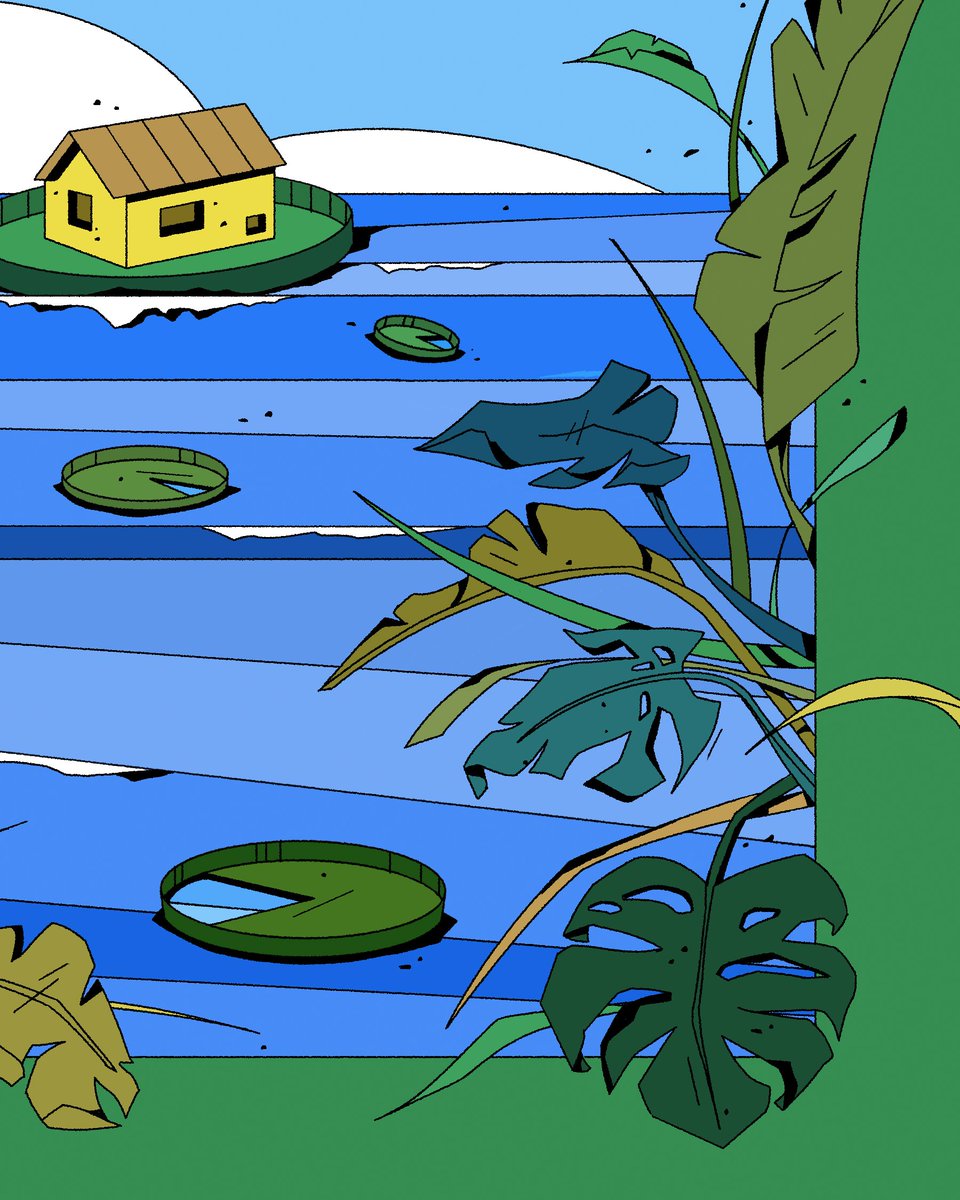 Another one! And I’m spiritually in that yellow house waving at Summer~ bubye and very excited for Winter #illustration