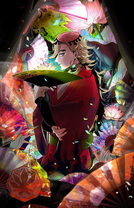 👺山神のオモチ🌈さんがTwitterに投稿した童磨(鬼滅の刃)のイラスト。