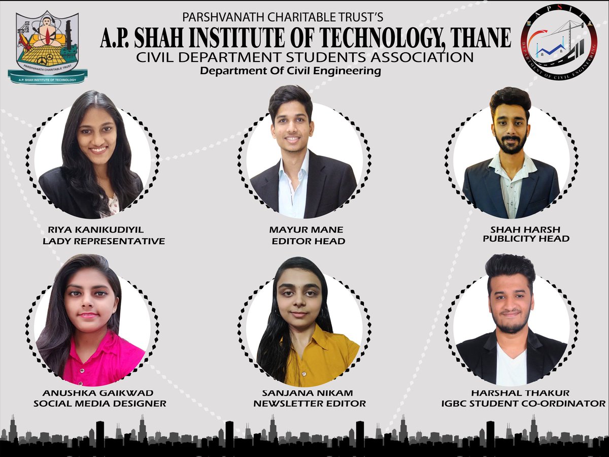 CesaApsit's tweet photo. We at ' *CESA* *APSIT* ' are proud to announce the new face of our students association team for the year *2021-22*. ⚡
We'll give our best together to take *CESA* to newer heights of success. 💯
#civilengineering #engineering #construction #civil #architecture #engineer https://t.co/F1jgO7UBb0