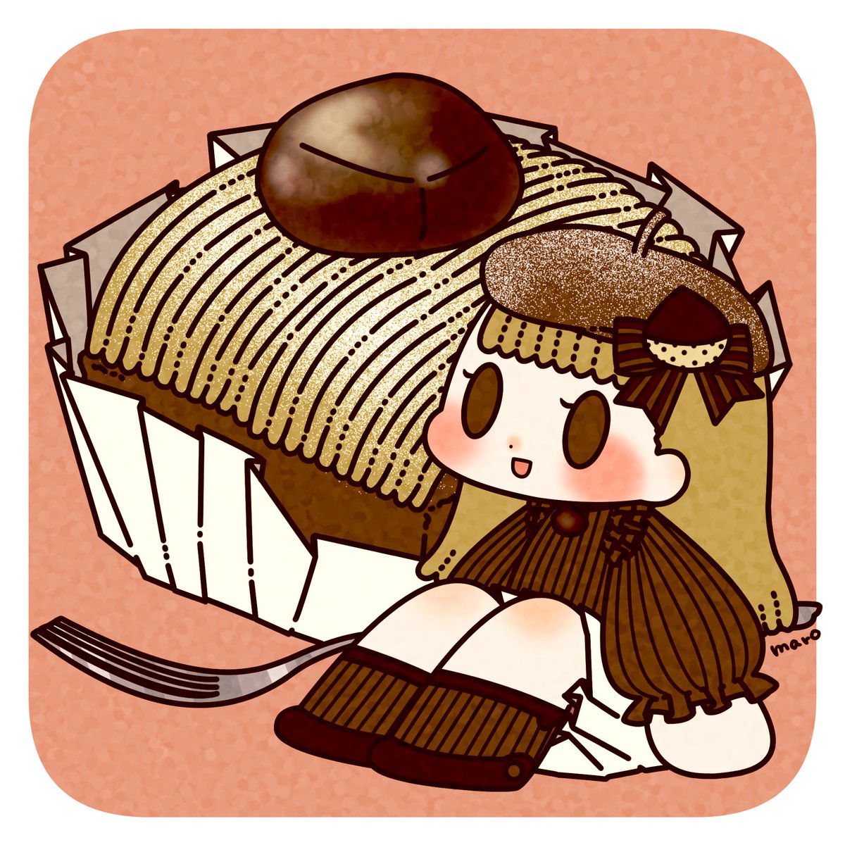 mar0mar0ma's tweet photo. 🌰モンブラン🌰

#illustration #イラスト https://t.co/KwBuCXspKh