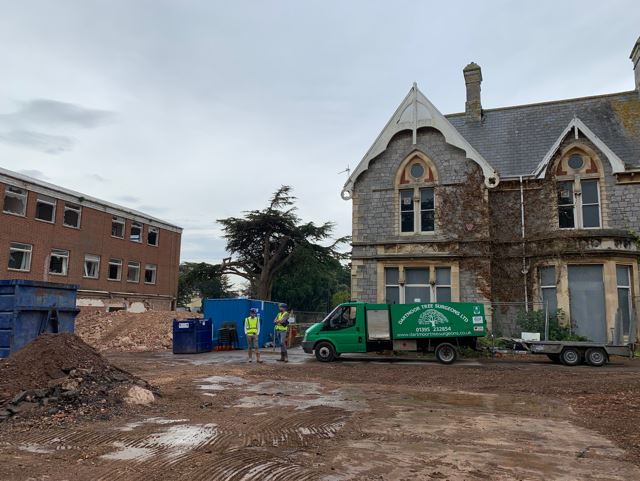 AcornPG's tweet photo. We are pleased to share that demolition has begun at our exciting new development in #Exmouth, #Devon. This new project will see the regeneration &amp; conversion of the listed building along with a collection of new build homes on the former brownfield site. https://t.co/IPLBp7HLWb https://t.co/8BmJt41dIO