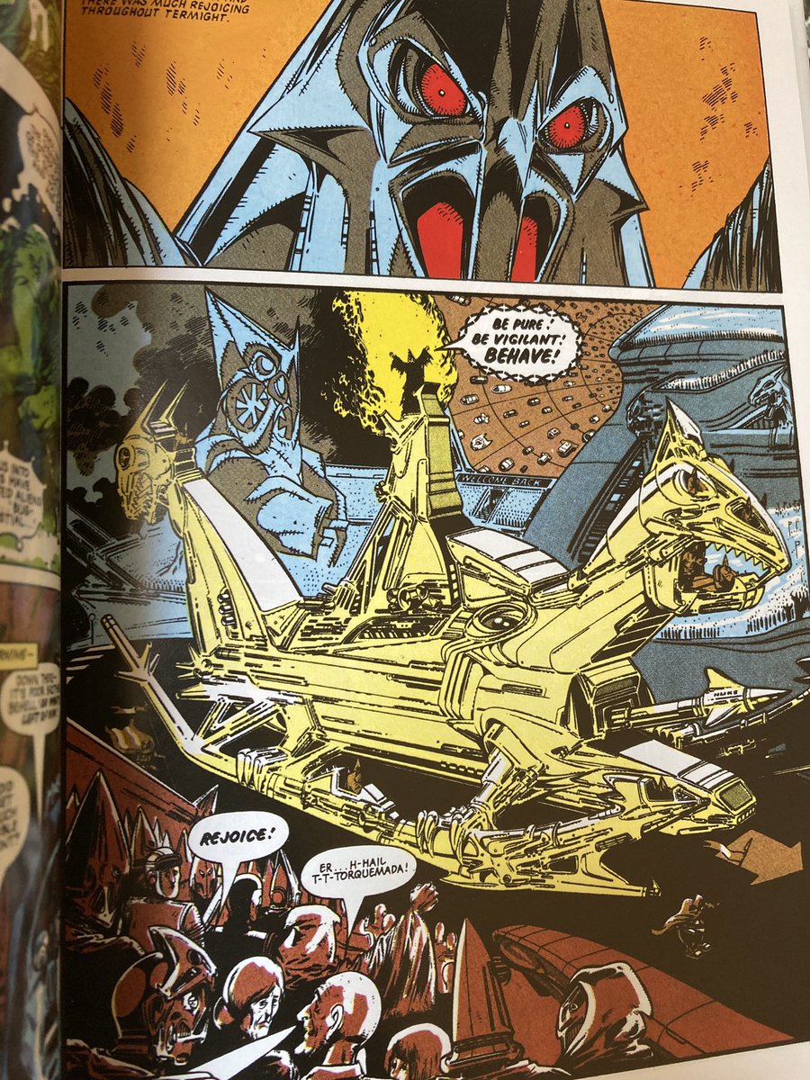 lipka679's tweet image. Daily Comic Recommendation:
By @PatMillsComics &amp;amp; the über talented #KevinO’Neill from @2000AD - this comic is insanity squared. Beautiful. Powerful. Where our protagonist is a cloven hoofed space wizard and our antagonist is a Christian religious zealot leader. Perfection