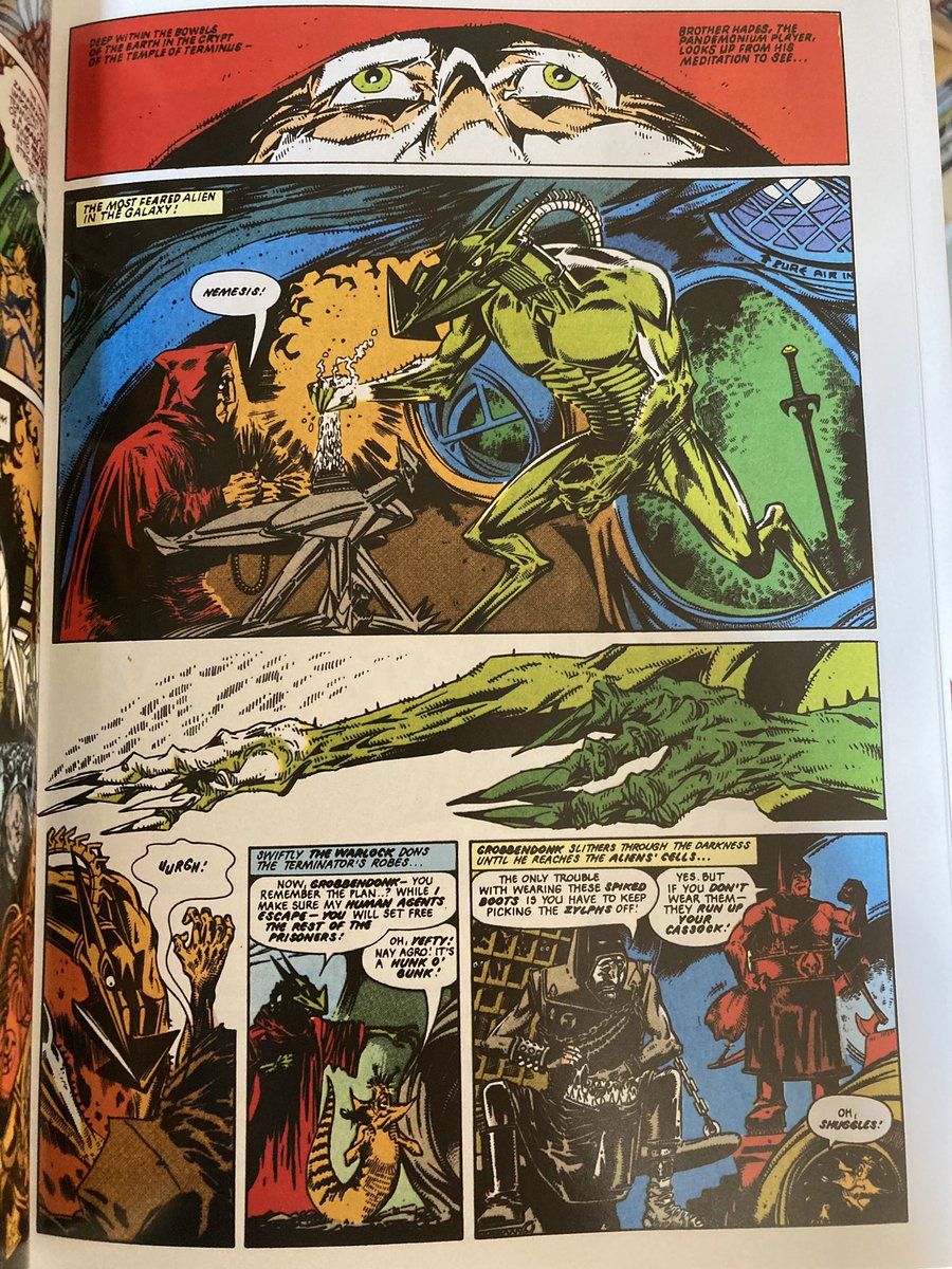 lipka679's tweet image. Daily Comic Recommendation:
By @PatMillsComics &amp;amp; the über talented #KevinO’Neill from @2000AD - this comic is insanity squared. Beautiful. Powerful. Where our protagonist is a cloven hoofed space wizard and our antagonist is a Christian religious zealot leader. Perfection