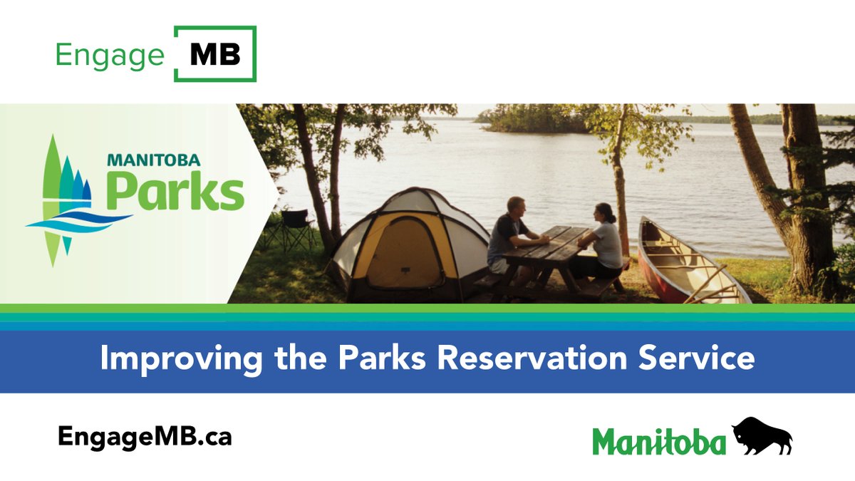 MBGovParks's tweet photo. Calling all campers!  Share your views on the Parks Reservation Service and help improve the campsite and yurt booking process.  Visit the link below to complete a survey and share your ideas.
https://t.co/Mr56vUZRpM
#ManitobaParks #EngageMB https://t.co/5EUSty0qtv