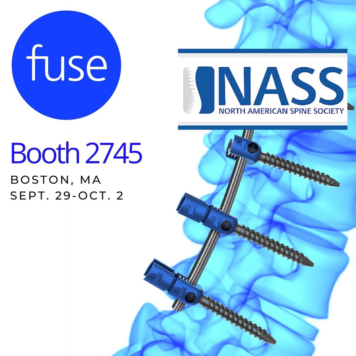 Fuse_FZMD's tweet photo. Join us at booth 2745 to see the new Fuse Pedicle Screw System!
Available in low-top, mid-top, and MIS high-top screw options.
https://t.co/NARRVxcgRH
#nass2021 #Nass21 #FZMD #proudtoFUSE #FUSEready #spine #spinesurgery #MISspine https://t.co/LSUFjjaCjv