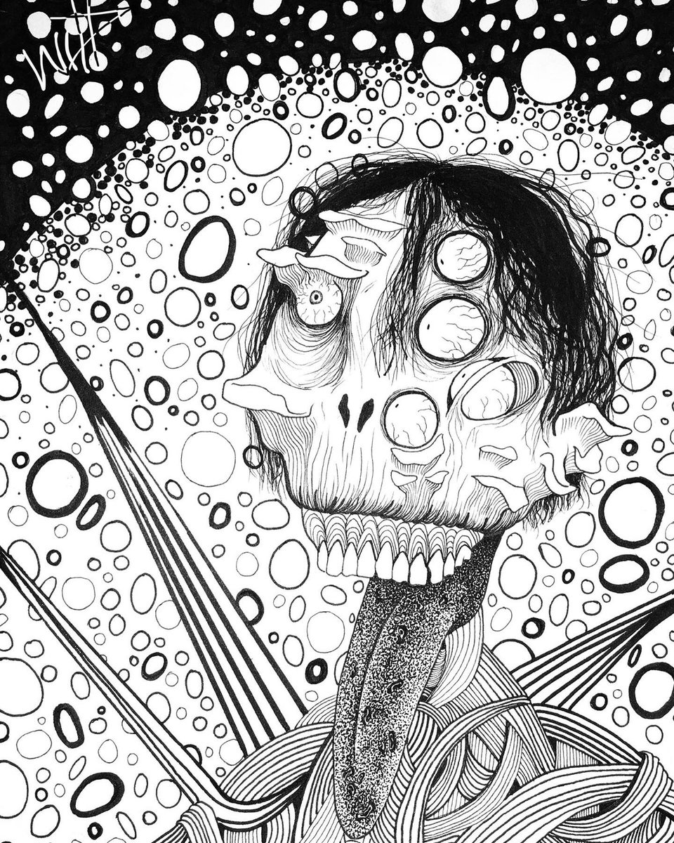 Still_Witt's tweet photo. Don’t know how to finish this… #horrorart #illustration #lineart https://t.co/AxThUJWiWQ
