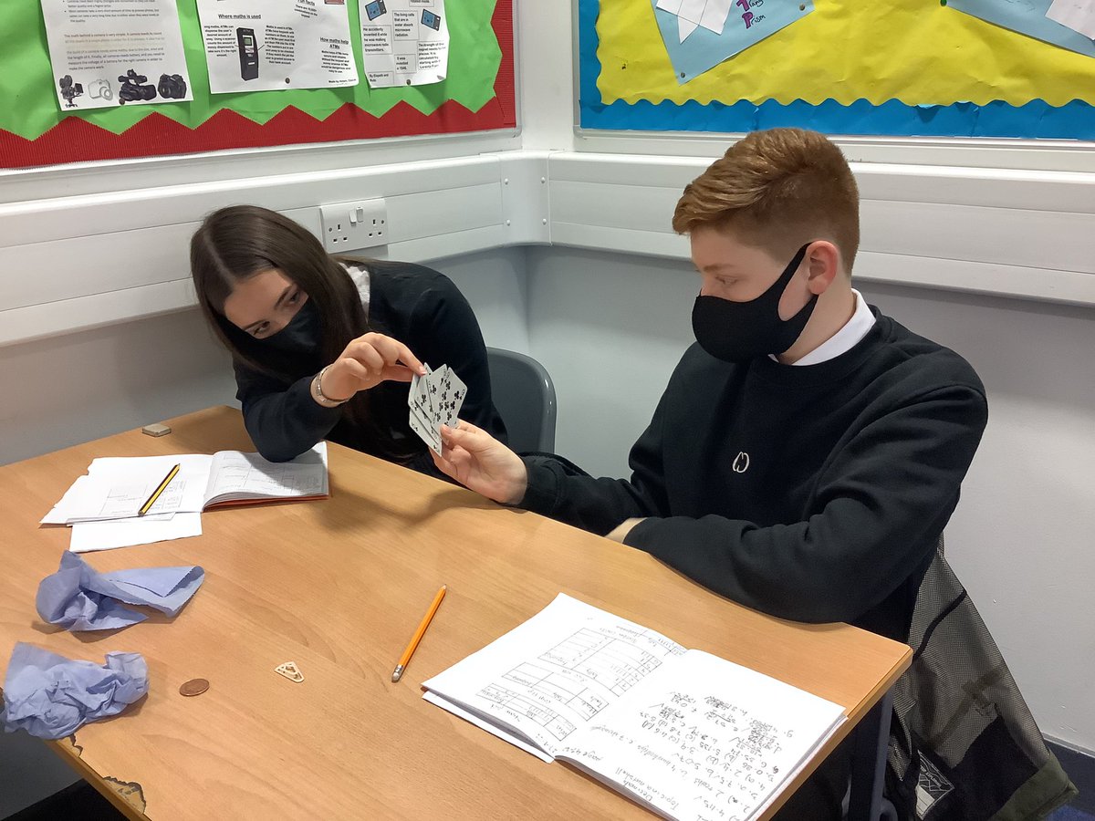 FHSMathematics's tweet photo. S2 are exploring probability. #probabilty #MathsWeekScotland #weareFHS https://t.co/mmmgUu51AE