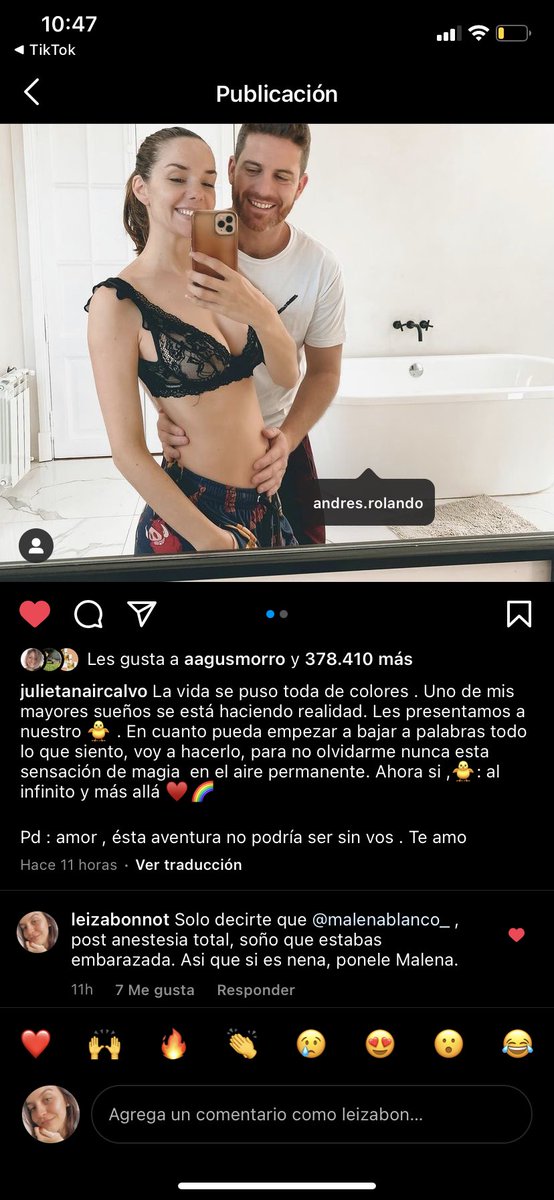leizabonnot's tweet photo. Necesito que vayan al ig de @julietanair y le den like a ese comentario. Es el camino a la fama de mi amiga. https://t.co/ml2pKdodck