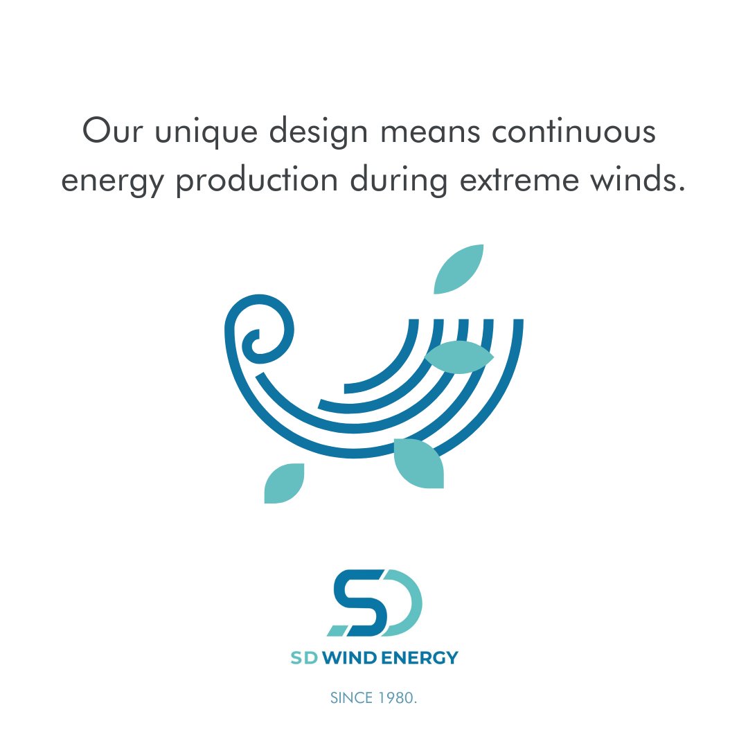 SDWindEnergy's tweet photo. While others have to shut down in extreme weather, our small wind turbines continue to generate-even in hurricanes. 

#smallwind #renewables #energy #climatechange #energy #energyproduction #noshutdown #innovation https://t.co/AReNkKflJ1