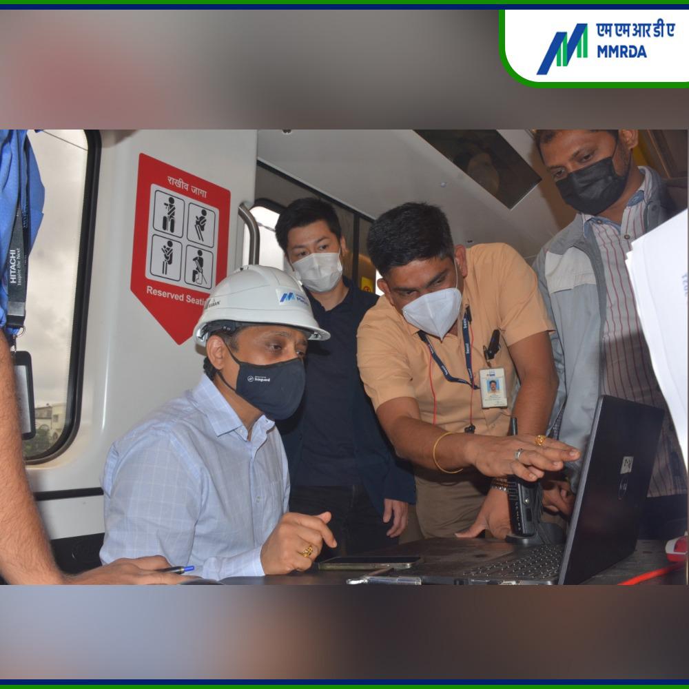 MMRDAOfficial's tweet photo. Mumbai Metro #CatchUpPlan ….
Team MMRDA is ensuring that various aspects of this Mega Project are accelerated.
Today, Shri S.V.R. Srinivas IAS, Metropolitan Commissioner, reviewed the Trial Run with an onboard inspection of the Metro Train trial run & electronic systems. https://t.co/kfImFsICKl