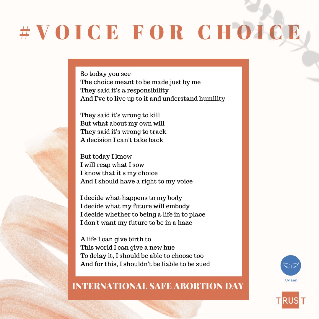 udaan_mcn's tweet photo. A beautiful poem by: Medhya Raghav on #ProChoice for #Abortion

#internationalsafeabortionday #MillenniumFellowship #voiceforchoice #artevent #mcnpartners https://t.co/vUTHL93NlE