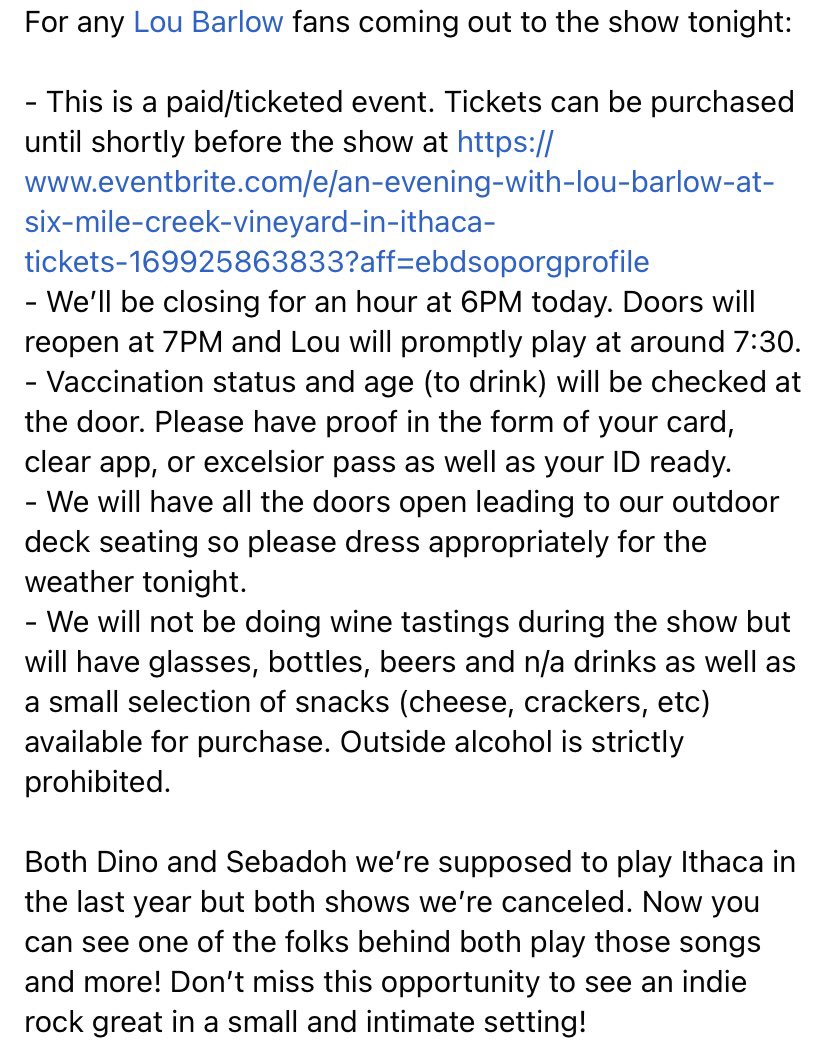 Tonight y’all! To anybody on the fence, You get two+ hours of music, stories, and fan requests from an underground music legend. Not to mention we’ll be serving fine beverages all night. What’s not to like?!