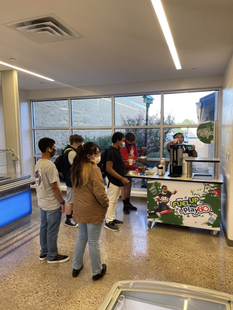 RogersNTHS's tweet photo. Our cafeteria staff getting a jump start with our learners for National Coffee Day!! Maybe National Coffee Day should be everyday!! #NewTechFamily https://t.co/Q0lEefOgbR