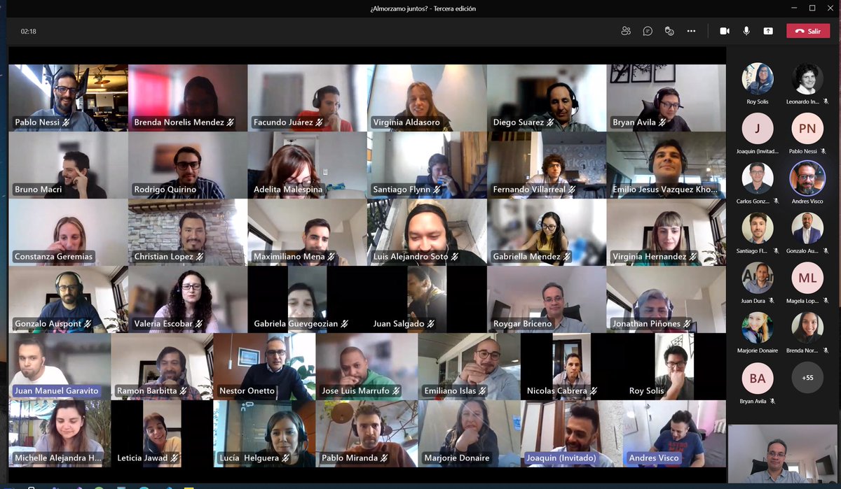 arkanosoftware's tweet photo. ¡El viernes pasado nuevamente nos reunimos en un gran almuerzo más allá de las geografías! Durante una hora estuvimos juntos en un nuevo Almuerzo #Arkano, donde nos conectamos con nuestros colaboradores desde 🇦🇷🇺🇾🇨🇱🇨🇴🇲🇽🇵🇾🇵🇪.
Siempre es bueno encontrarnos☺️
#ArkanoCrece https://t.co/xVr6sIIsTG