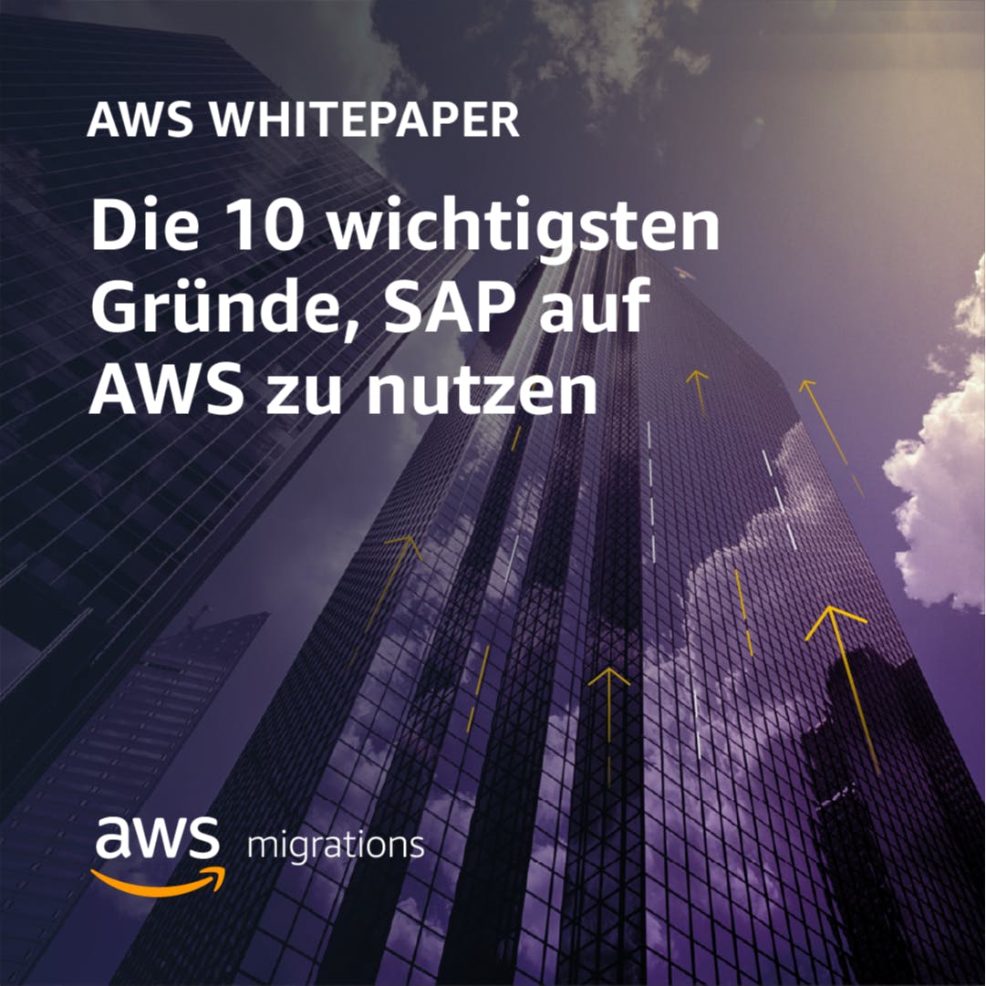 Finden Sie in nur 5 Minuten mit unserem  Whitepaper heraus, warum über 5.000 Unternehmen ihre SAP-Systeme auf AWS nutzen. bit.ly/3CRHWih