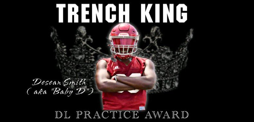 CoachRudyG's tweet photo. Congrats to @DeSeanS83397535 , for earning Trench King yesterday at practice. #TrenchMob21 #LowndesDL https://t.co/EtcmoWdv5T