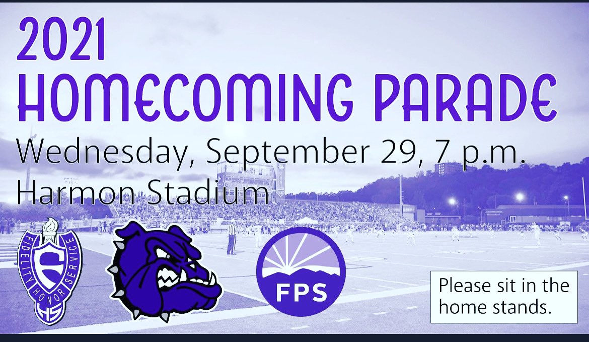 There will be pizza at 6:00 for you guys. We will give you your Jersey to wear in the parade if you can make it. #PurpleReign