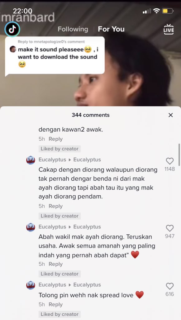 nrliztiii's tweet photo. Video kelakar tapi pinned comment tetiba sedih 😭😭 https://t.co/B7rvo8Gpnw