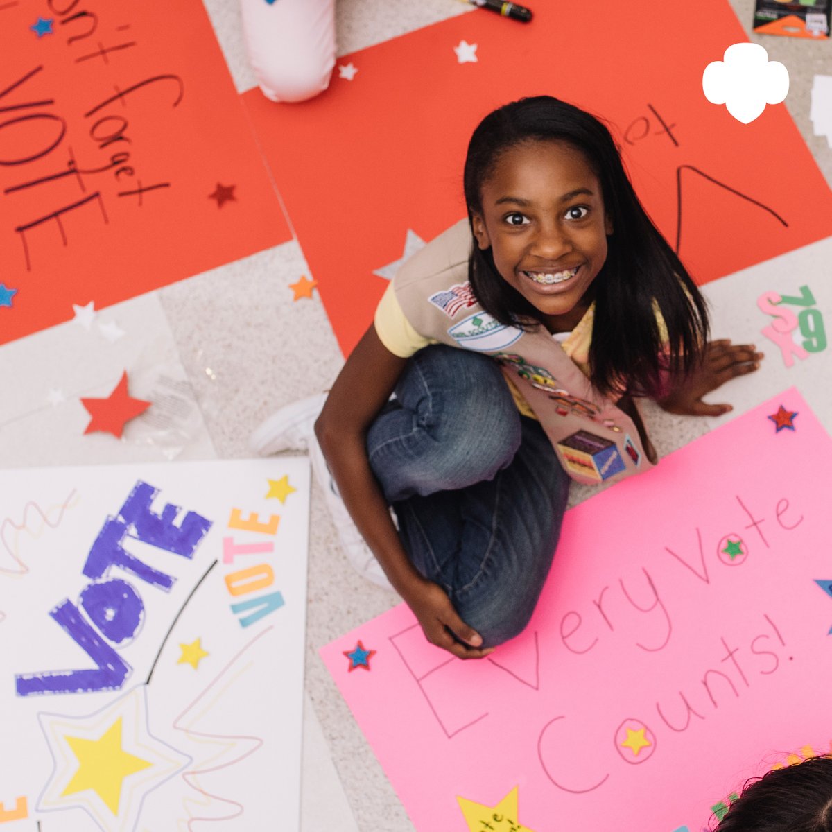 Since our founding in 1912, our members have created change through advocacy and civic action. Today, our Girl Scouts continue to do the same. 💪 Celebrate #NationalVoterRegistrationDay🗳️ by getting involved early and learning what you can do to take action and make a difference.