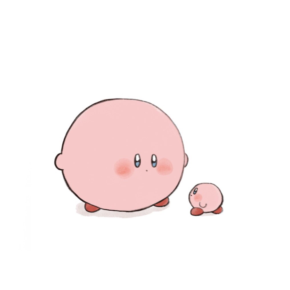 kirby white background no humans simple background blue eyes smile blush closed mouth  illustration images