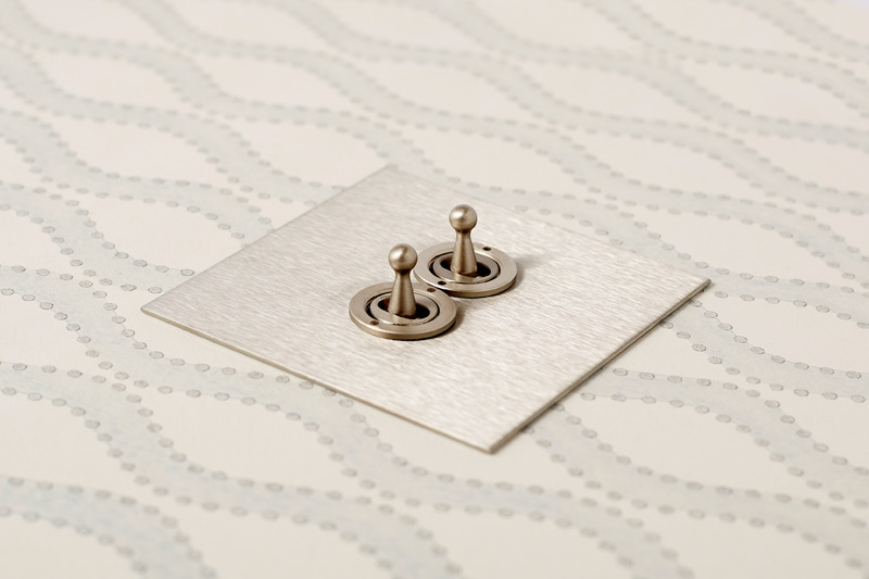 The Stainless Steel range has brushed stainless steel plates with satin nickel switches and buttons and especially suits contemporary interiors or kitchens. Wallpaper @nicholasherberltd