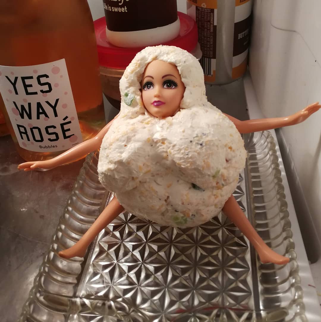 ParanormalSmut's tweet photo. This is Cici the #cheese golem. She sacrificed a good portion of her body to satisfy the SYBARITE launch party attendees. https://t.co/P2LP5h8cKK https://t.co/fNTYr6qzLx