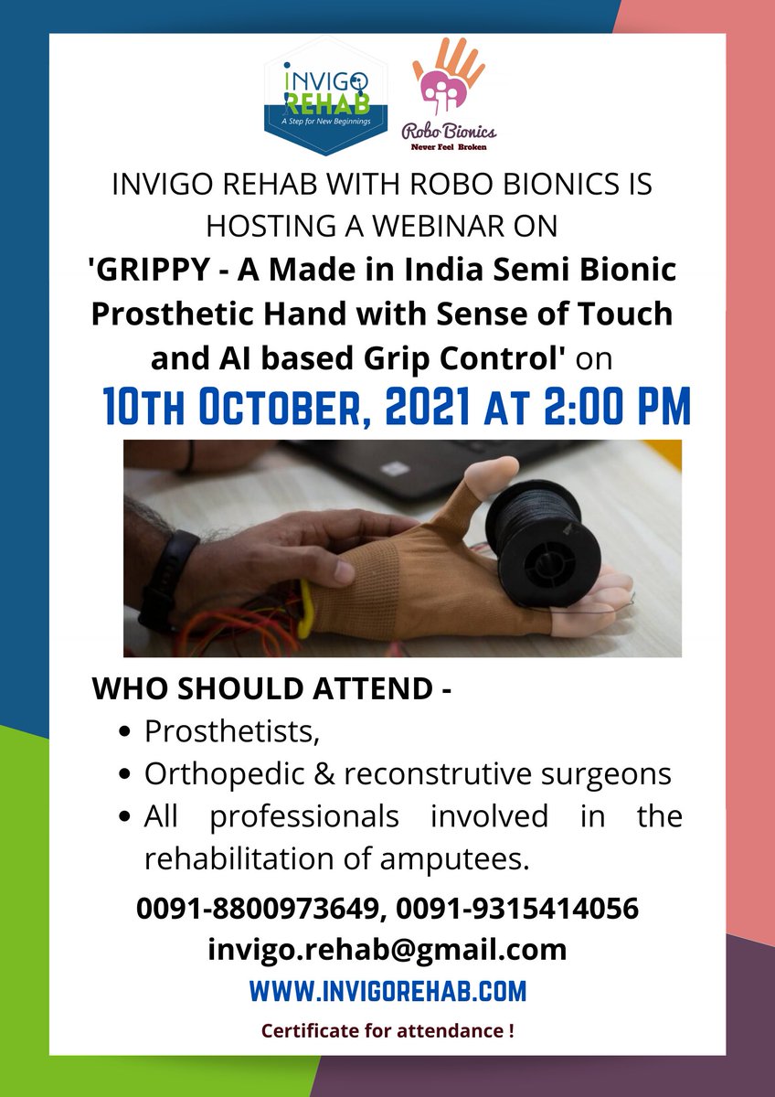 forms.gle/SZ2yLtbUFd2GHc…
#invigorehab #robobionics #grippy #orthotwitter #amputees #prosthetics #medtwitter #surgery #surgtwitter #prosthetist #india